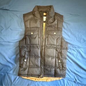 Goodfellow & Co Brown Quilted Puffer Vest with Orange Lining